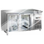 Tavolo Refrigerato 2 Porte in Vetro -2°+8° Ventilato cm 136x70x85 h