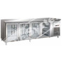 Tavolo Refrigerato 4 Porte in Vetro -2°+8° Ventilato cm 223x70x85 h