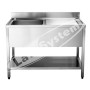 Lavello Inox 1 Vasca con Gocciolatoio a Destra e Ripiano cm 100x60x85