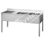 Lavello Inox 2 Vasche e Gocciolatoio cm 140x60x85 : Posizione foro - Senza foro