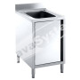 Lavello Inox Armadiato 1 Vasca con Anta a Battente cm 50x60x85