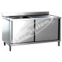 Lavello Inox Armadiato con Ante Scorrevoli 1 Vasca e Gocciolatoio cm 100x60x85