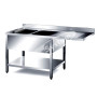 Lavatoio Inox 2 Vasche con Vano Lavastoviglie a Destra cm 160x60x85