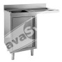 Lavatoio Inox Armadiato con Vano Lavastoviglie a Destra cm 120x60x85