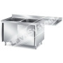 Lavatoio Inox Armadiato con Vano Lavastoviglie a Destra cm 160x60x85 : Posizione foro - Senza foro