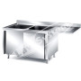 Lavatoio Inox Armadiato con Vano Lavastoviglie a Destra cm 180x70x85