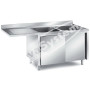 Lavatoio Inox Armadiato con Vano Lavastoviglie a Sinistra cm 180x70x85