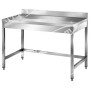 Tavolo Inox Professionale su Gambe con Alzatina cm 150x70x85