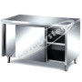 Tavolo Inox Armadiato Professionale con Porte Scorrevoli cm 100x70x85