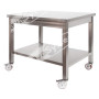 Tavolo Inox Professionale su Ruote cm 40x60x85