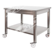 Tavolo Inox Professionale su Ruote cm 60x60x85