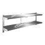 Mensola Doppia in Acciaio Inox cm 140x30