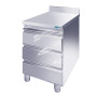 Cassettiera in Acciaio Inox con 3 Cassetti e Alzatina cm 40x60x85