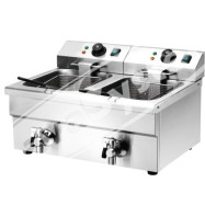 Friggitrice Professionale Elettrica Doppia 8+8 Lt con Rubinetto