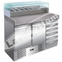 Banco Pizza Saladette 2 Porte GN 1/1 e Cassettiera Completo di Vetrina Refrigerata GN 1/3