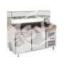 Banco Pizza Refrigerato 2 Porte 60x40 Completo di Vetrinetta GN 1/4