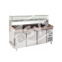 Banco Pizza Refrigerato 3 Porte 60x40 Completo di Vetrinetta GN 1/4