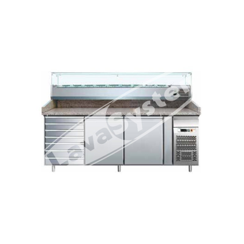 banco-pizza-refrigerato-2-porte-60x40-con-cassettiera-completo-di-vetrinetta-gn-13