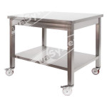 Tavolo Inox Professionale su Ruote cm 130x70x85