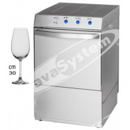 Lavabicchieri Professionale 40x40 Altezza Utile Bicchieri cm 30 Completa di Dosatori e Pompa di Scarico