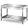 Tavolo Inox su Gambe con Ripiano cm 100x60x85