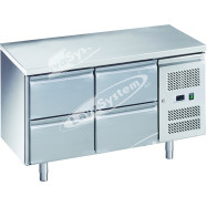 Tavolo Refrigerato con 4 Cassetti -2°+8° Ventilato cm 136x70x85 h
