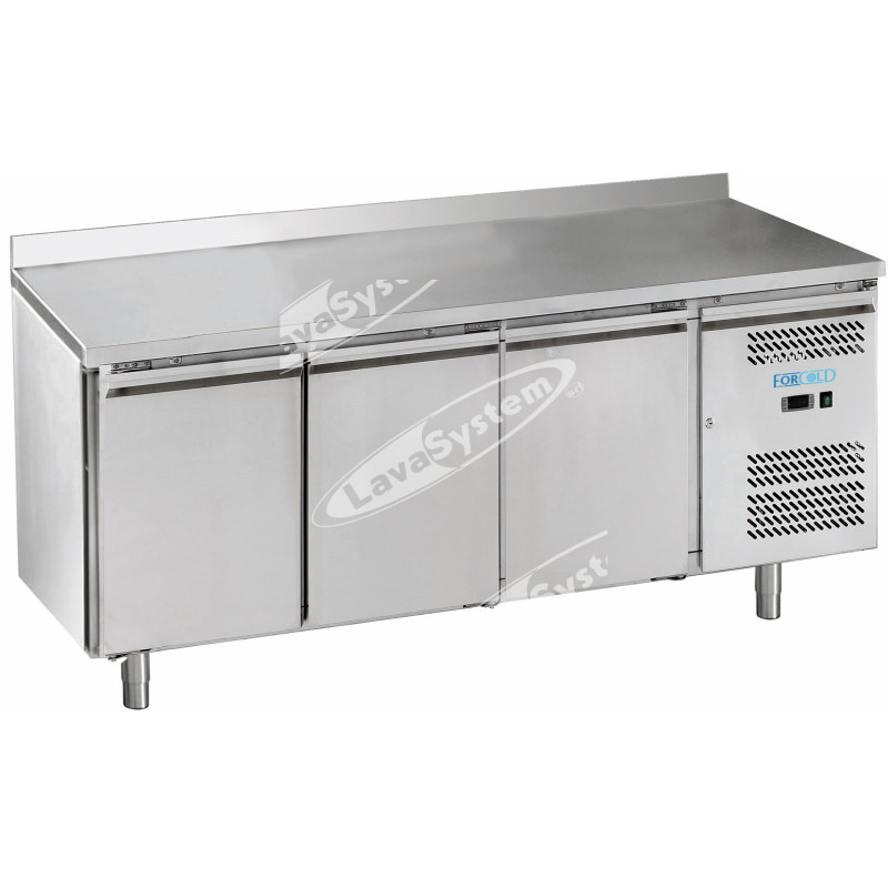 Tavolo Refrigerato 3 Porte GN/1/1con alzatina  +2°+8° Ventilato Linea Forcold