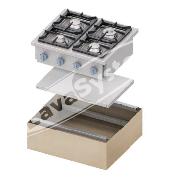 Piano Cottura a Gas 4 Fuochi Kw 22,5 cm 80x70x85 da Montare