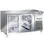 Tavolo Refrigerato 2 Porte in Vetro -2°+8° Ventilato cm 136x70x85 h
