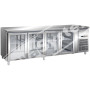 Tavolo Refrigerato 4 Porte in Vetro -2°+8° Ventilato cm 223x70x85 h
