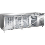 Tavolo Refrigerato 4 Porte in Vetro -2°+8° Ventilato cm 223x70x85 h
