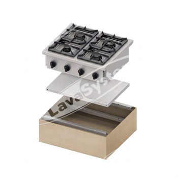 Piano Cottura a Gas 4 Fuochi Kw 22,5 cm 80x70x85 da Montare
