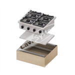 Piano Cottura a Gas 4 Fuochi Kw 22,5 cm 80x70x85 da Montare