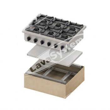 Piano Cottura a Gas 4 Fuochi Kw 22,5 cm 80x70x85 da Montare