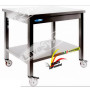 Tavolo Inox Professionale su Ruote cm 40x70x85
